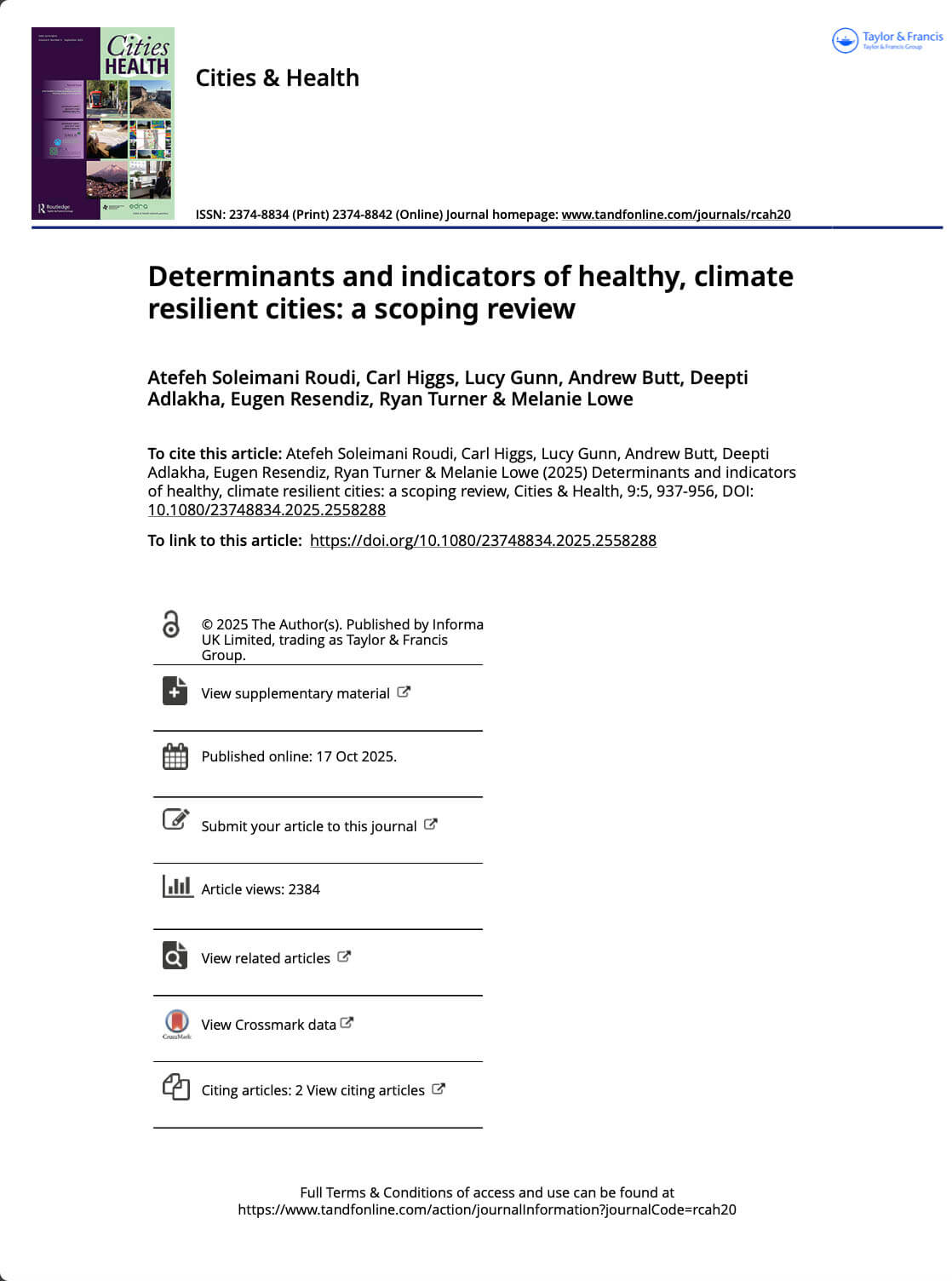 06. Determinants and indicators of healthy  climate resilient cities  a scoping review